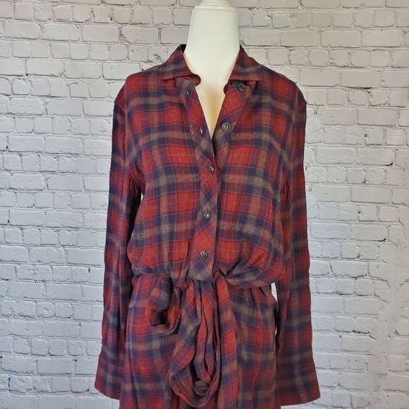 RAG & bone Falicia Plaid Tie Waist Shirt Dress NWT - Picture 10 of 11